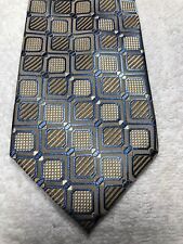 PLATINUM DESIGNS MENS TIE BEIGE WITH BLUE 4 X 61