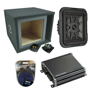 Kicker L7 10" 1000W Subwoofer 46L7T104 w/ Ported Sub Box & CXA800.1 Stereo Amp - Picture 1 of 5