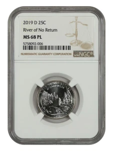 2019-D 25C Frank Church River of No Return NP NGC PL68 - Type 1 - Clad - Picture 1 of 2