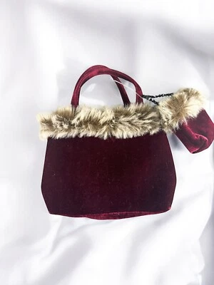 De Colección Bolso de Terciopelo Arándano Cartera Miniatura Talla Moneda Lápiz Labial Bolso Imitación Piel Navidad Foto 1 de 4