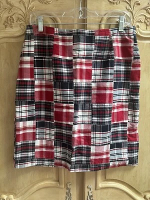 Saia xadrez 100% algodão forrada Cape Madras patchwork 8 - Imagem 1 de 4