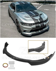 EOS para Dodge Charger 15-Up | SRT 3 piezas negro plano parachoques delantero labio divisor inferior - Imagen 1 de 12