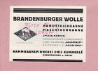 BRANDENBURG, Werbung 1928, Kammgarnspinnerei Emil Kummerl Hand-Stick-Garne