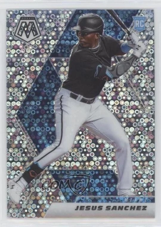 2021 Panini Mosaic Rookie Variation Quick Pitch Prizm Jesus Sanchez #RV-65 RC - Image 1 of 2