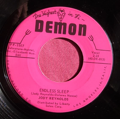 JODY REYNOLDS - Endless Sleep / Tight Capris - clean 45 rpm - Demon 1507 - Image 1 of 2