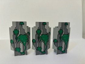 3x Lego 2345 Light Gray Panel 3 x 3 x 6 Corner Wall 6278 Enchanted Island Pirate