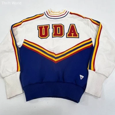 Suéter Tejido Vintage Años 80 Varsity UDA Cheerleader Hecho en EE. UU. Talla 36 Foto 1 de 4
