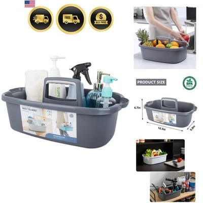 Contenedor de almacenamiento de cesta de ducha organizador portátil para suministros de limpieza Foto 1 de 4