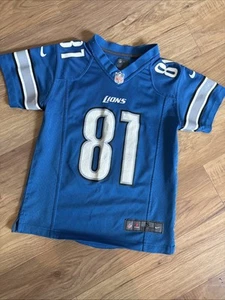 Nike On Field Detroit Lions Calvin Johnson NFL 81 Youth 8 Small Jersey Blue - Picture 1 of 5