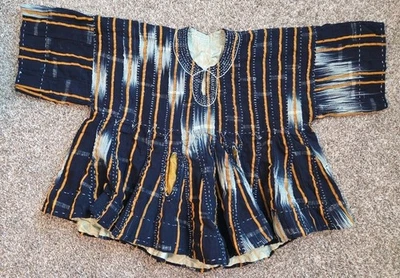 Auténtica batakari fugu pesada cosida a mano del norte de Ghana bolsillo ghanés Foto 1 de 4