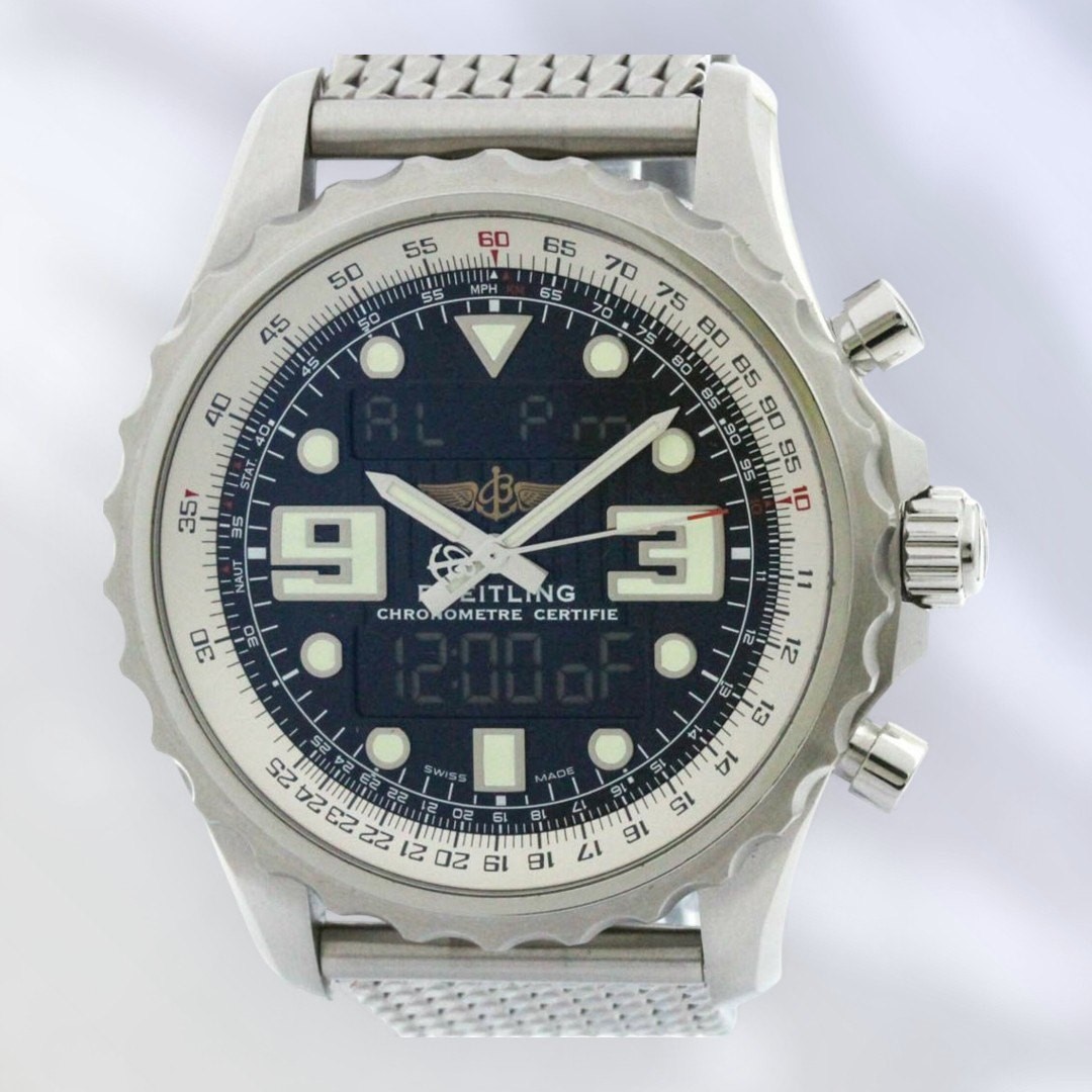 Breitling Stainless Steel Band Wristwatches with Backlight Breitling Stainless Steel Band Wristwatches with Backlight