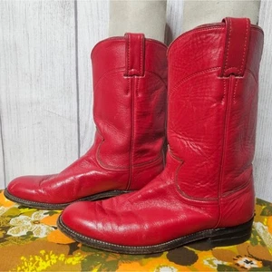 Vintage Justin L3055 rot Leder Roper Western Cowgirl Stiefel Made in USA, Größe 7,5B - Bild 1 von 8