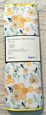 ALFOMBRA DE SECADO REVERSIBLE PANAL ABEJAS MELÍFERAS 18X24 18" X 24" NUEVA WYATT HOME Foto 1 de 2