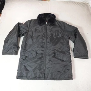 Deacon Brothers Chore Jacke Herren Medium schwarz gesteppt gefüttert Fellkragen Parka - Bild 1 von 15