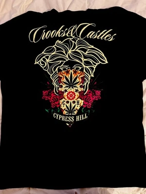 Crooks & Castles CYPRESS HILL CALAVERA CAMISETA ROJA Calavera Pot Leaf NUEVA Pequeña Foto 1 de 4