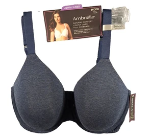 NEW Ambrielle Bra Navy Size 36DDD Lingerie Full Figure Full Coverage Underwire - Picture 1 of 7