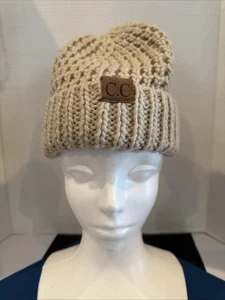 C.C Exclusives Gorro Tejido con Cable Medias Gorra Tostado Claro y Marrón Sombrero de Invierno - Imagen 1 de 7