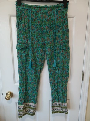 Pantalones de Carga SUNDANCE Para Mujer Floral Algodón Cintura Elástica Informales Resort Todos los Días S Foto 1 de 4