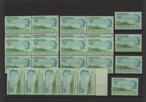 Antigua 1966 QEII SG180 1/2c Green & Turquoise Blue MNH ** X 25 (4 blocks incl) - Picture 1 of 3