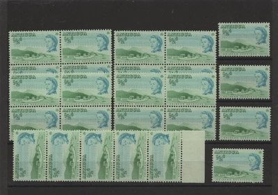 Antigua 1966 QEII SG180 1/2c Green & Turquoise Blue MNH ** X 25 (4 blocks incl) - Image 1 of 3