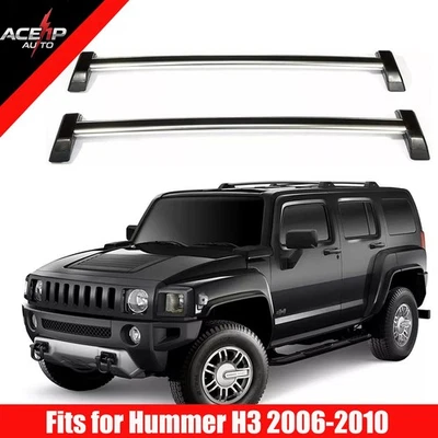 Crossbars Roof Rack Side Rail Cross Bar Black Fits for Hummer H3 H3T 2006-2010 - Image 1 of 4