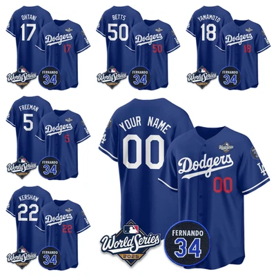 Custom Adult/Youth Alternate With No.34 Patch 2025 World Series Stitched Jersey - Image 1 of 4
