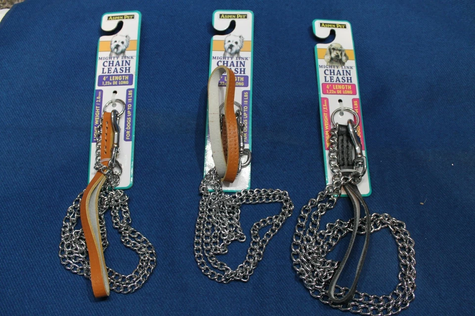 (3 Juego) CORREA CADENA ASPEN PET PODEROSO ESLABÓN - PESO LIGERO Y MEDIO - 4' cada uno Foto 1 de 4