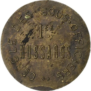 [#396974] France, Cercle des Sous-Officiers, 1er Hussards, 5 Centimes, EF, Br, a - Foto 1 di 2