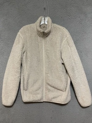 Chaqueta de mujer Uniqlo mullida polar talla grande pequeña manga larga beige Foto 1 de 4
