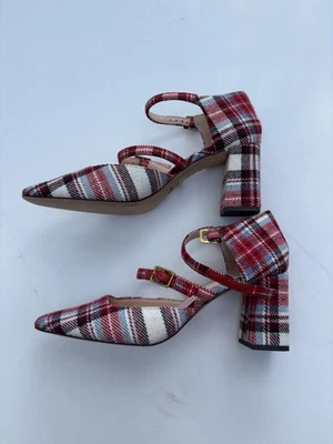 Zapatos J Crew 10 Marta Cuadros Mary Janes Rojo Verde Blanco Tacones Foto 1 de 4