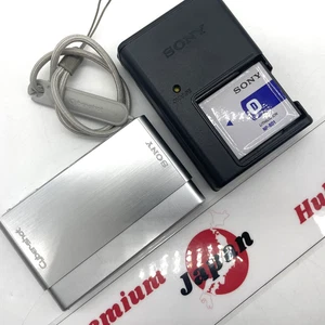 Sony Cyber-shot DSC-T77 Silver 10.1MP Compact Camera w/ Battery Japan Clean - Picture 1 of 12