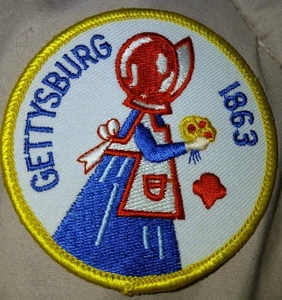 Patch Gettysburg 1863 Lady In Dress And Bonnet With Flowers  - Picture 1 of 6