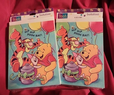 16 tarjetas selladas invitaciones de cumpleaños de WINNIE THE POOH Tigger Piglet Foto 1 de 3