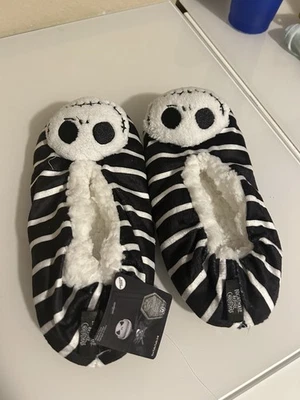 全新带标签女式“The Nightmare Before Christmas”羊毛拖鞋袜带握把 S/M — 第 1/4 张图片