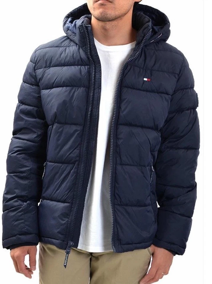 Chaqueta acolchada acolchada acolchada Tommy Hilfiger para hombre - 158AN508. Grande. Azul marino. Nuevo con etiqueta Foto 1 de 4