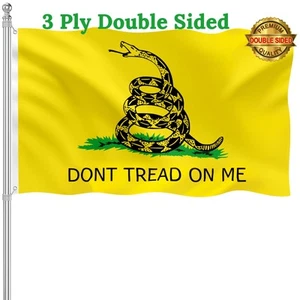 Bandera de 3 capas Dont Tread on Me 3x5 exterior bandera Gadsden para exterior doble cara... - Imagen 1 de 9