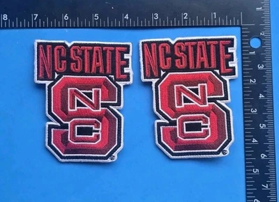 2-NEW North Carolina State Wolfpack 2 X 2 1/2 Hook & Loop Embroidered Patch NCST - Image 1 of 2