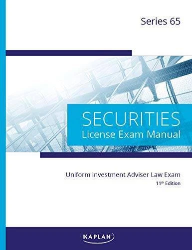 Kaplan Series 65 Uniform Investment Adviser Law Exam Securities Lice - VERY GOOD Foto 1 de 1