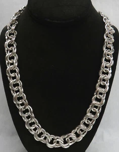 IMPRESIONANTE CADENA DE PLATA ESTERLINA PESADA PARA HOMBRE 16mm 22" - Imagen 1 de 3
