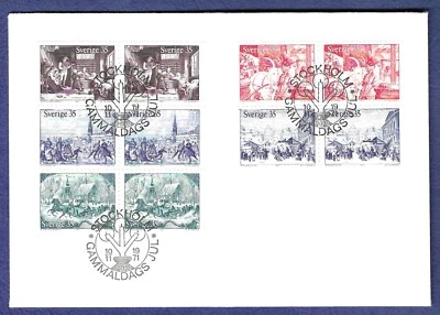 1971 Швеция официальный FDC «Рождество в старые времена» выпуск Sc. #908a - Изображение 1 из 2