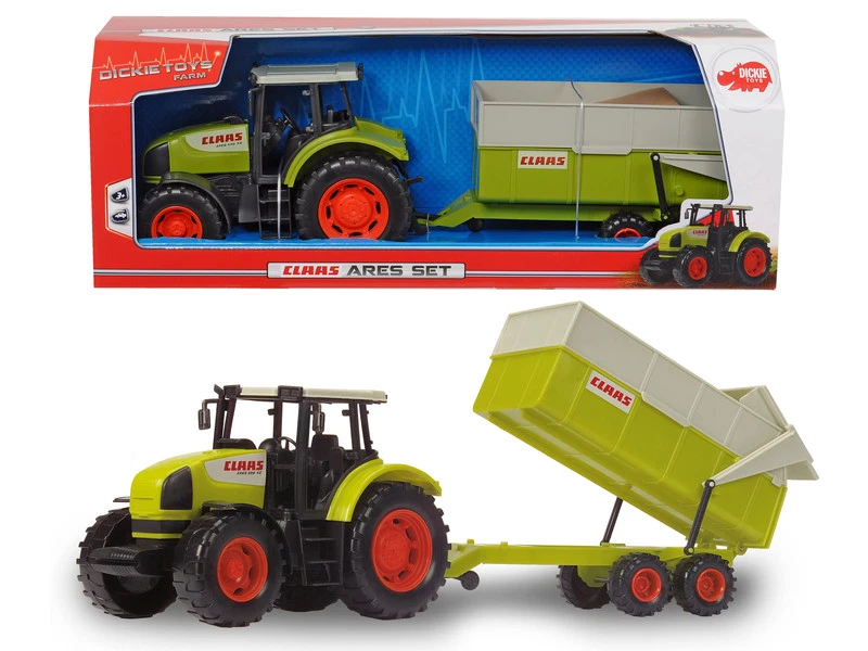 Dickie Toys 203739000 - Claas Ares 836 Rz Set - Traktor Mit Anhänger - Neu - Bild 1 von 1
