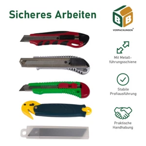 Cuttermesser Teppichmesser Allzweckmesser Sicherheitsmesser Abbrechklingen 18 mm - Bild 1 von 10