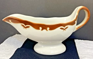 Restaurant Ware Gravy Boat Brown Wave Jackson China Falls Creek , Pa. Vintage - Picture 1 of 15
