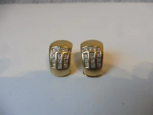 schöne Ohrringe / Clips mit Steinen , vergoldet , Pierre Lang - Bild 1 von 5