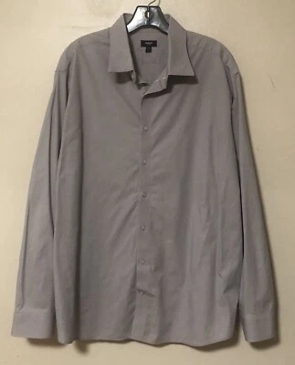 EUC Express 1MX Slim Fit Spread Collar Solid L/S Stretch Casual Shirt Mens Sz XL - Image 1 of 3