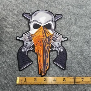 Totenkopf tragendes Bandana mit gekreuzten Revolver Pistolen Patch groß - Bild 1 von 2