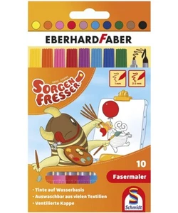 EBERHARD FABER - SORGENFRESSER Fasermaler Stifte 10-teiliges Set - Schmidt 46303 - Picture 1 of 1