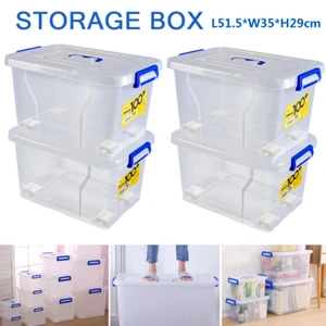 Aufbewahrungsbox mit Deckel 4er Set 35 Liter Kunststoffbox Plastikbox Box 35L DE - Bild 1 von 12