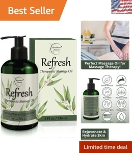 Premium Quality Massage Oil with Essential Oils – Restorative 8oz Made in USA - Picture 1 of 9