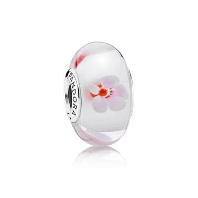 790947 Cherry Blossom Pandora Charm Sterling Silver S925 ALE, Murano Glass  - Image 1 of 2
